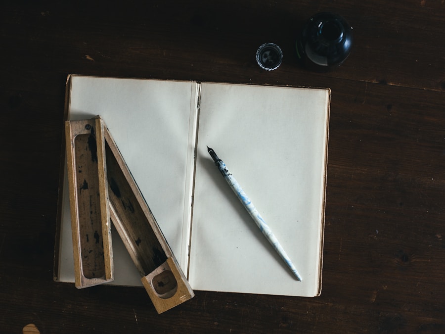 Notebook and pen on a desk